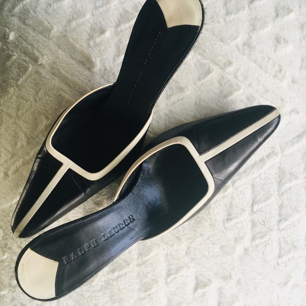 SOLD ‼️Gorgeous!! Ralph Lauren 3” stilettos mules